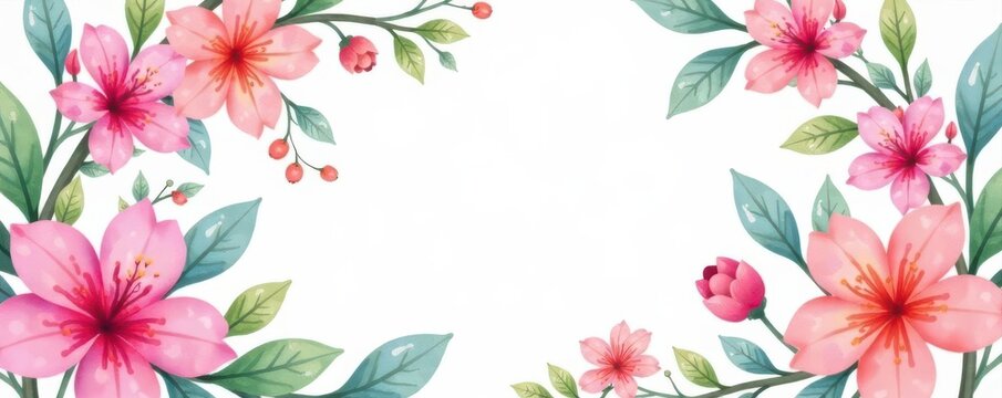 Watercolor spring flower wreath, soft pastel hues, blank center , pastel, bouquet, wedding