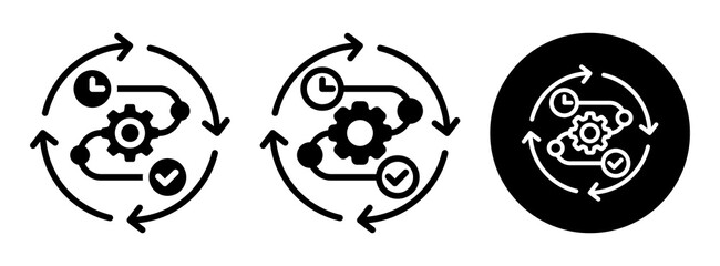 Workflow Optimization Icon Collection Glyph & Mixed Style