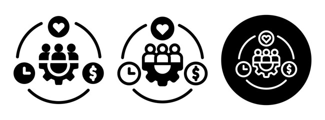 Organizational Resources Icon Collection Glyph & Mixed Style