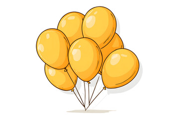 Yellow balloons illustration for new year and birthday celebration.