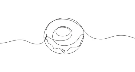 Fresh donuts Icon continuous single line art vector illustration,