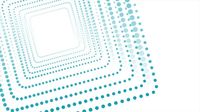 Bright blue minimal dotted squares abstract concept background. Seamless looping geometric halftone motion design. Video animation Ultra HD 4K 3840x2160