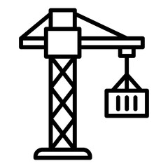 Crane Line Color Icon