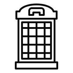 Phone Booth Line Color Icon
