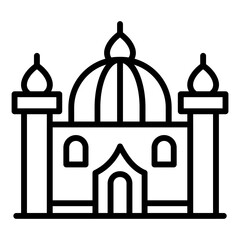 Mosque Line Color Icon