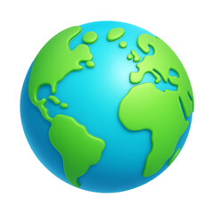Fototapeta premium A vibrant 3D representation of Earth with lush green continents set against a clear blue ocean a symbol of global unity and environmental awareness