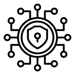Cyber Security Line Color Icon