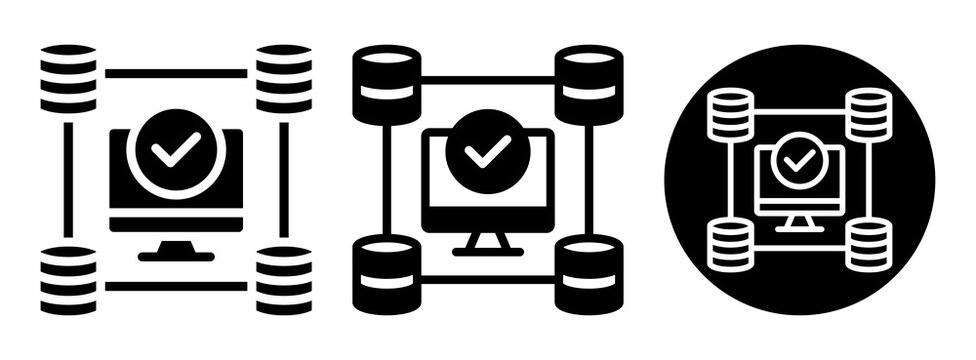 Cluster Computing Icon Collection Glyph & Mixed Style