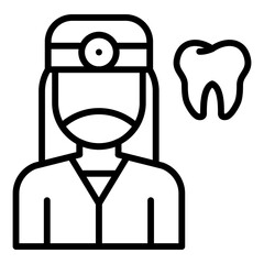 Female Dentist Line Color Icon
