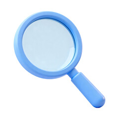 A Clear Blue Magnifying Glass Object on a Transparent Background For Your Next Design Project