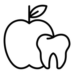 Tooth Nutrition Line Color Icon