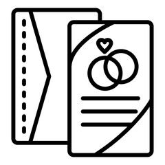 Wedding Card Line Color Icon