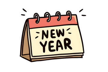 Desk calendar with new year text illustration symbolizing new beginnings.