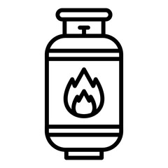 Gas Cylinder Line Color Icon