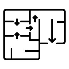 Evacuation Plan Line Color Icon © Artify IT Solutions
