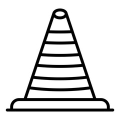 Traffic Cone Line Color Icon