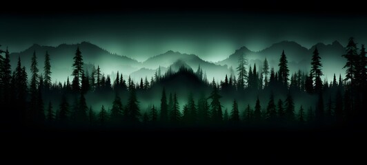 silhouette of forest ,generative AI