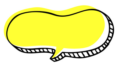 立体的な手描きの吹き出し。ポップでかわいいフキダシ。