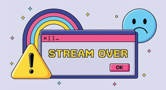 Stream ending alert illustration for twitch youtube gaming content