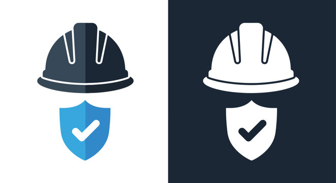 Industrial safety protection icon - Vector icon symbol for website - Icon vector - Blue icon vector - Line and glyph solid icon and logo template