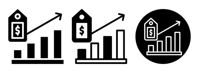 Obraz premium Stock Price Icon Collection Glyph & Mixed Style