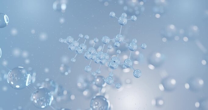 Spectinomycin rotating 3D model of antibiotic, seamless looped video
