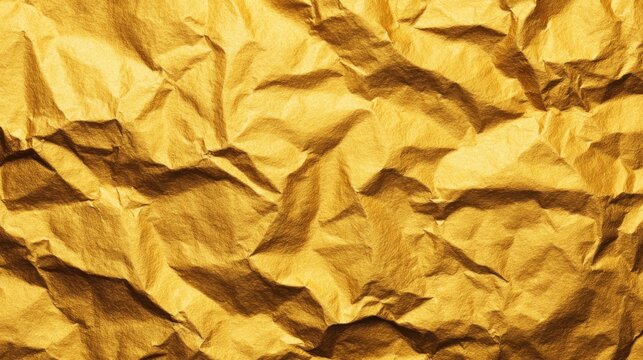 Crafting holiday elegance with crumpled luxury gold foil texture abstract design festive environment close-up view