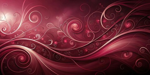 Crimson Swirls An Elegant Abstract Design Featuring Intricate Floral Motifs and Smooth, Flowing Lines, Perfect for Decorative Applications