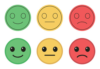 Customer Satisfaction Feedback Emoticon Faces Set