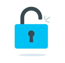 Unlocked Padlock Icon, Open Security Access Symbol