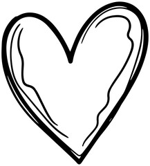 Hand drawn heart shape expressing love and affection, perfect for Valentine's Day designs