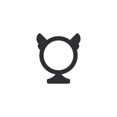 Winner's trophy icon. Symbol of victory. Cup icon. Goblet icon. Champion trophy cup. Sport cup on stand. Achievement badge. Reward badge. First place. Quality mark. Premium quality. Award icon. Place