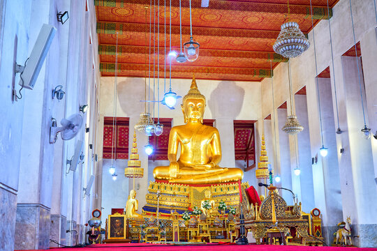 Buddha statue inside Wat Maha That temple in Bangkok, Thailand