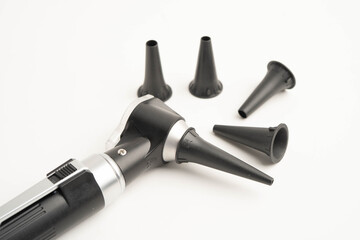 Otoscope for audiologist or ENT doctor use otoscope checking ear and treate hearing loss problem.