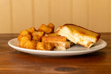 Grilled cheese with tater tots