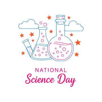 National science day vector logo design template
