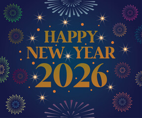 happy new year 2026 beautyfull illustration vector background
