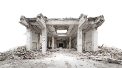 Urban Exploration Photography: Urban exploration photography of abandoned buildings and hidden spaces, isolated on a Transparent background, PNG file.