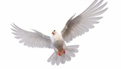 Obraz premium white dove isolated on transparent background