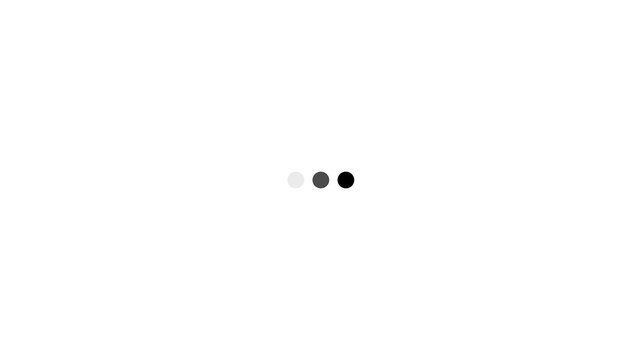 Animation loading bar 3 dots looping progress icon on white background Loading is indicated by a dot. Motion graphics of loading concept.