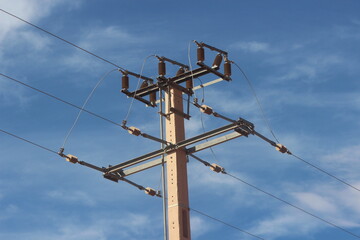 Electric Pole with Line wire