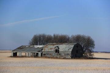 Abandoned places and farm scenery near Earl Grey Saskatchewan.