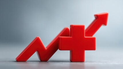 Fototapeta premium Red arrow and cross symbols