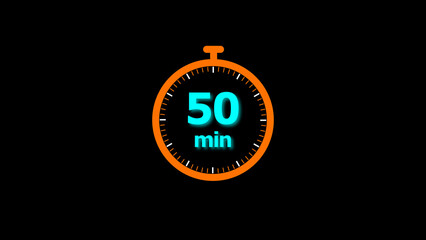 Fototapeta premium 50 minutes timer clock icon 4k illustration on a black background. and creating a stunning illustration.4k illustration