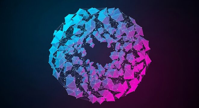 Abstract geometric sphere made of polygons and dots