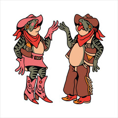 dancing frog tattoo vector design