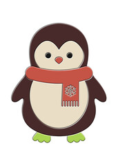 Happy 3D Stylized Penguin Character Icon