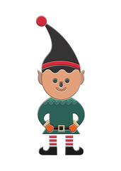 Happy 3D Stylized Christmas Elf Character Graphic