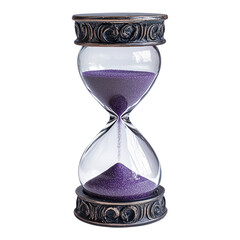 Elegant purple hourglass on a transparent background on transparent background