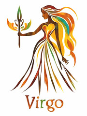 virgo abstract zoduac sign vector illustration